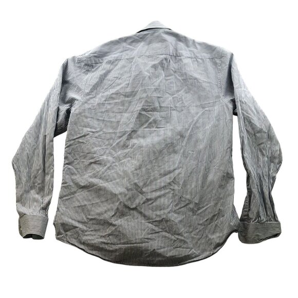 Lacoste Men's Shirt Size 42 FLAW Striped Long Sleeve Button Up Classic Blue - Picture 2 of 16